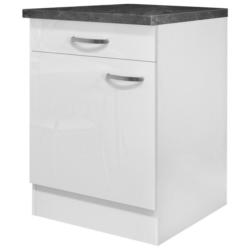 Küchenunterschrank Alba B: 60 Cm Weiß/schiefer Mit Lade