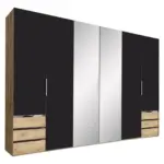 Möbelix Drehtürenschrank Mit Spiegel + Laden 300cm Level 36a, Graphit