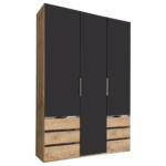Möbelix Drehtürenschrank Mit Schubladen 150cm Level 36a, Graphit Dekor