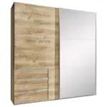 M&ouml;belix Schwebet&uuml;renschrank Mit Spiegel 250cm Level 36a, Eiche Dekor
