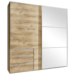 Schwebetürenschrank Mit Spiegel 200cm Level 36a, Eiche Dekor