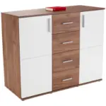 Möbelix Kommode B 132cm Ina 03, Eiche Kraft Dekor/weiß