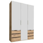 Möbelix Drehtürenschrank Mit Schubladen 150cm Level 36a, Eichendekor