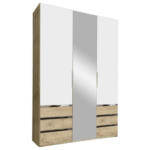 Möbelix Drehtürenschrank Mit Spiegel + Laden 150cm Level 36a, Weiß