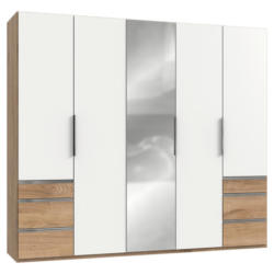 Drehtürenschrank Mit Spiegel + Laden 250cm Level 36a, Weiß