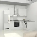 M&ouml;belix Einbauk&uuml;che Eckk&uuml;che M&ouml;belix Wito ohne Ger&auml;te 280x170 cm Wei&szlig;/Grau Modern