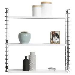 Wandregal Tomado B: 70 Cm Schwarz Metall/weiß 3 Fächer