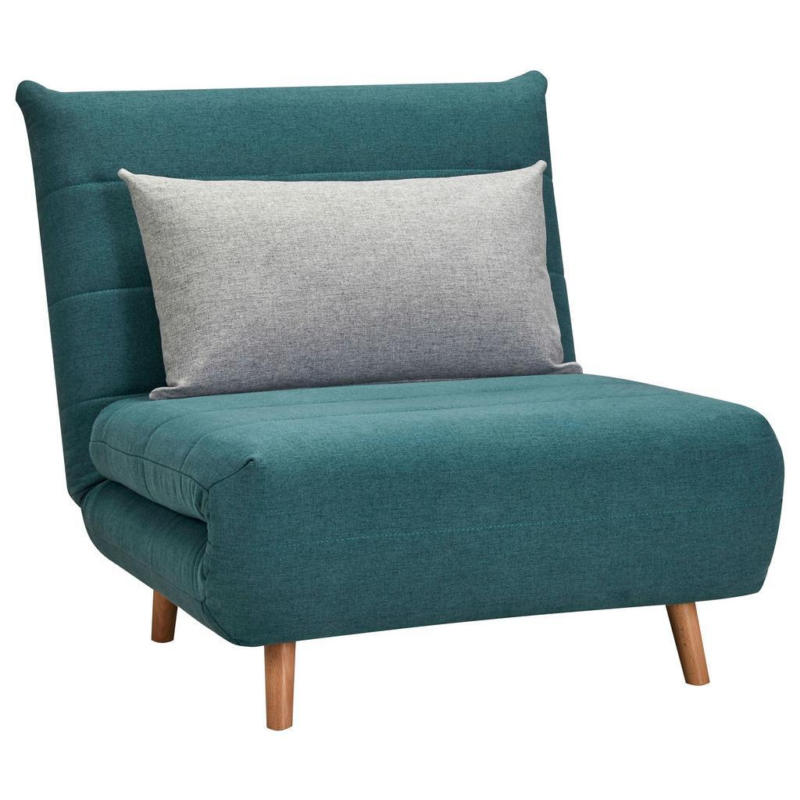 Schlafsofa mit Schlaffunktion Simon mit Kissen Blau