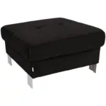 Möbelix Polsterhocker Savona Webstoff Schwarz H: 44 cm