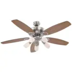 Möbelix Deckenventilator Dian Nickelfarben, Led-Leuchte