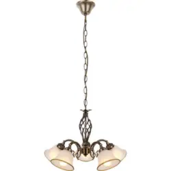 Hängeleuchte H: 120 Cm 5-Flammig, Mit Glasschirm