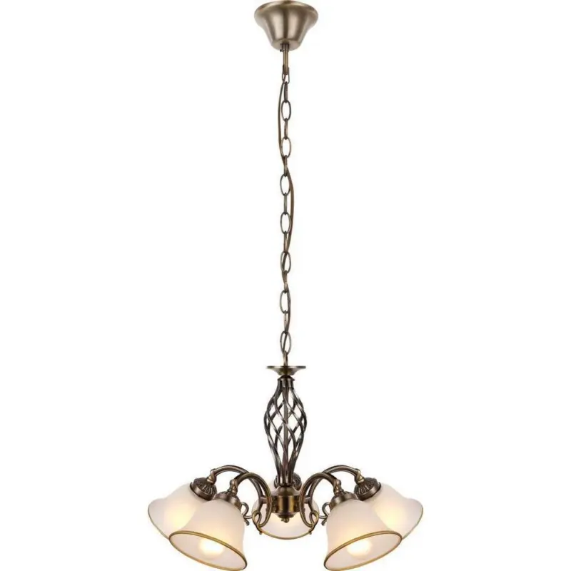 Hängeleuchte H: 120 Cm 5-Flammig, Mit Glasschirm