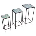 Möbelix Blumentisch 3er-set Eisen Schwarz/multicolor Zoey