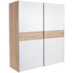 Möbelix Schwebetürenschrank 170cm Wiki, Weiß/ Sonoma Eiche Dekor