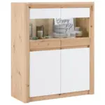 Möbelix Vitrine Kashmir New B: 100 Cm Inkl. Led, Eiche Dekor/weiß