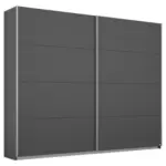 Möbelix Schwebetürenschrank 226cm Belluno, Grau Metallic Dekor