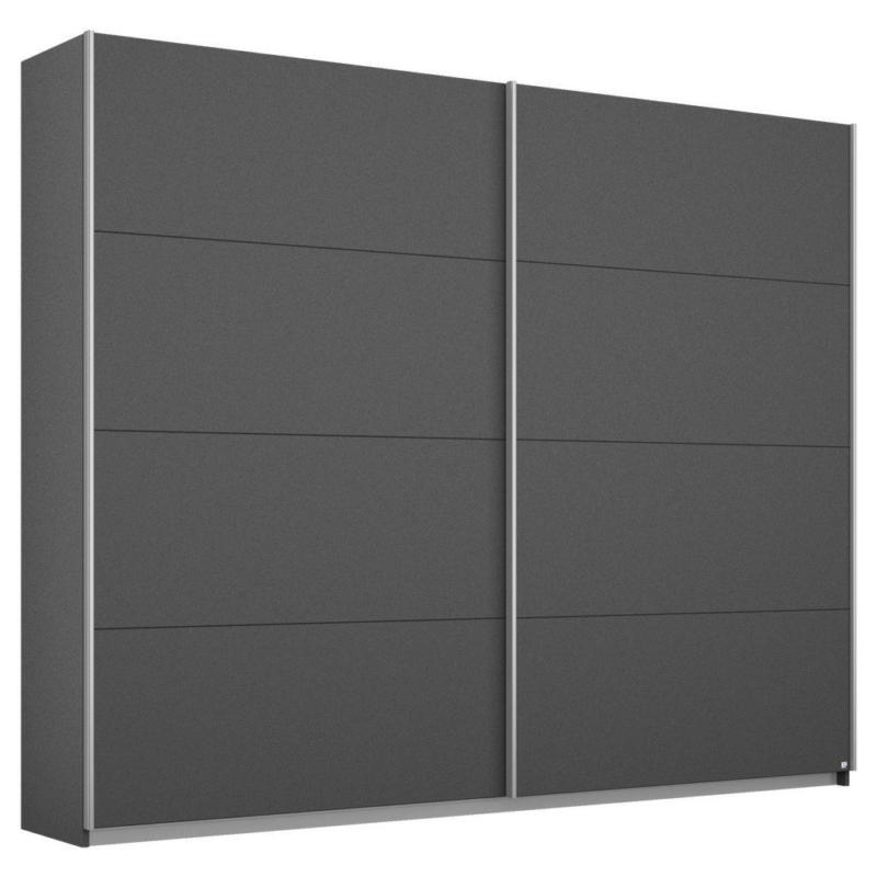 Schwebetürenschrank 226cm Belluno, Grau Metallic Dekor