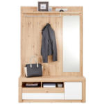 Möbelix Garderobe Kashmir New Eiche Dekor/weiß B: 130 Cm + Spiegel