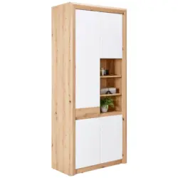 Schuhschrank Kashmir New Weiß/ Eiche Dekor 3-Türig B: 84 Cm