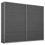 Möbelix Schwebetürenschrank 226cm Belluno, Grau Metallic