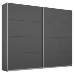 Schwebetürenschrank 226cm Belluno, Grau Metallic