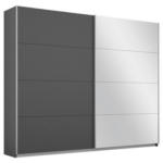 Möbelix Schwebetürenschrank mit Spiegel 226cm Belluno, Grau Metallic