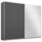 Möbelix Schwebetürenschrank Mit Spiegel 226cm Belluno, Grau Metallic