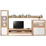 Möbelix Wohnkombination 6 -teilig. Mit Led Kashmir New 3 Eiche Dekor/weiß