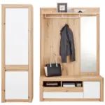 Möbelix Garderoben-set Kashmir New Weiß/eiche Dekor 2--Teilig.