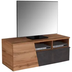 Tv-lowboard Venedig B: 140 Cm Dunnkelgrau Eiche Dekor