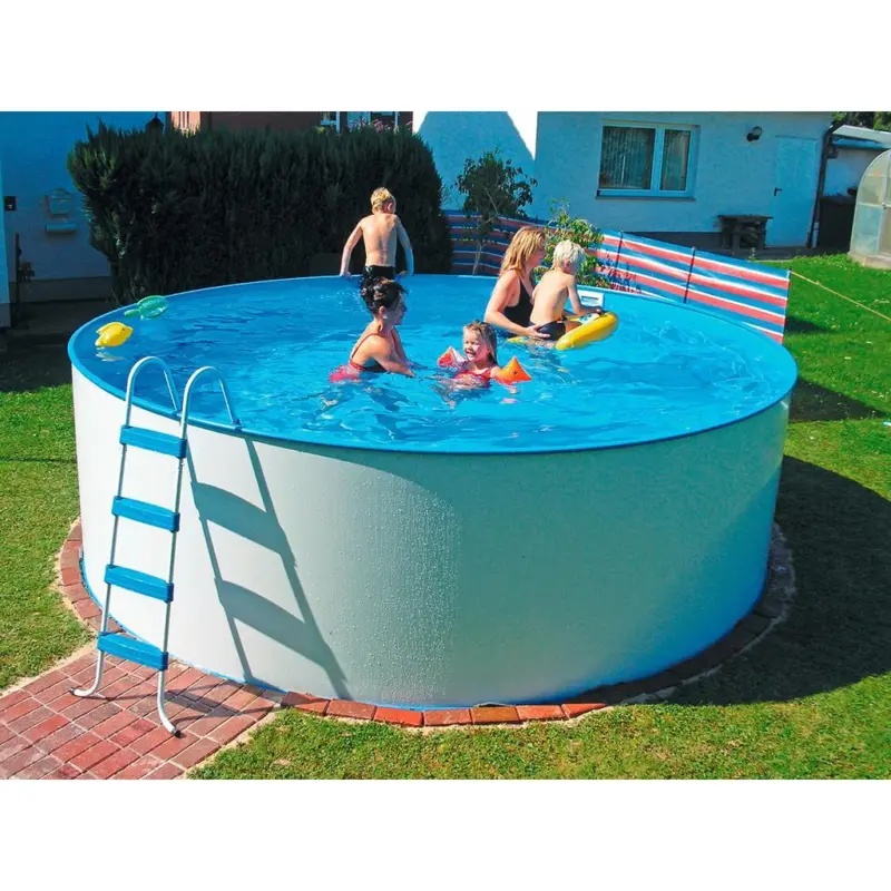 Stahlwandpool Rund Steely Set mit Pumpe Ø 550 cm