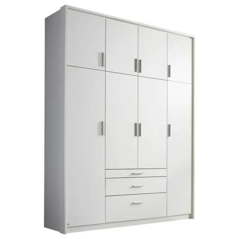 Drehtürenschrank Mit Schubladen 185cm Hildesheim, Weiß Dekor