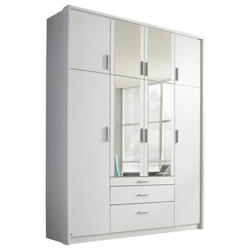Drehtürenschrank Mit Spiegel 185 Cm Weiß Hildesheim