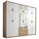 Möbelix Drehtürenschrank Mit Spiegel + Laden 275cm Hildesheim, Weiß
