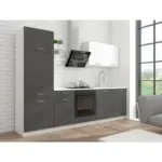 Möbelix Küchenzeile Promo Ohne Geräte 270 Cm Grau/weiß, Modern