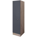 Möbelix Geschirrschrank Shadow B: 50 cm Grau/Eiche Dekor 3 Böden