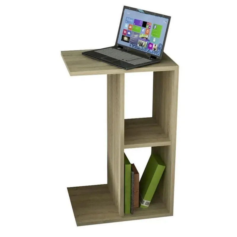 Couchtisch Holz Mit Fächer Nachto-Stand, Eiche Dekor