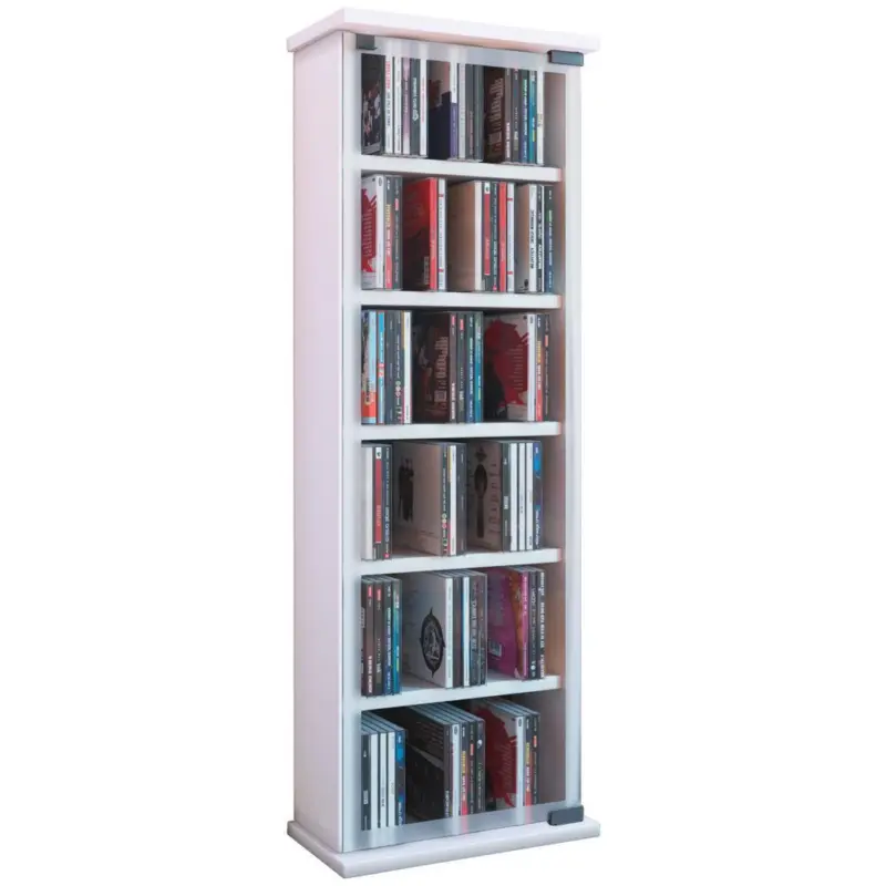 Cd Regal Mit Glast&uuml;r Classic 31 Cm Wei&szlig;