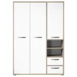 Möbelix Drehtürenschrank mit Laden 138cm Moon, Weiß Dekor