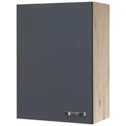 Hängeschrank Shadow B: 60cm Basaltgrau + Eiche Dekor