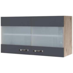 Hängeschrank Shadow B: 100cm, Basaltgrau Mit Glas