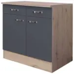 Möbelix Küchenunterschrank Shadow B: 80 Cm Grau/eiche Dekor