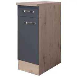 Küchenunterschrank Shadow B: 30 Cm Grau/eiche Dekor