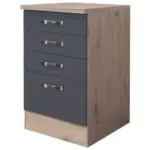 Möbelix Küchenunterschrank Shadow B: 50 Cm Grau/eiche Dekor