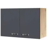 Möbelix Küchenoberschrank Shadow 80cm Grau/eiche Dekor 2 Drehtüren