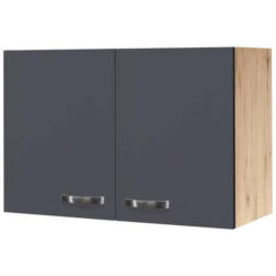 Küchenoberschrank Shadow 80cm Grau/eiche Dekor 2 Drehtüren