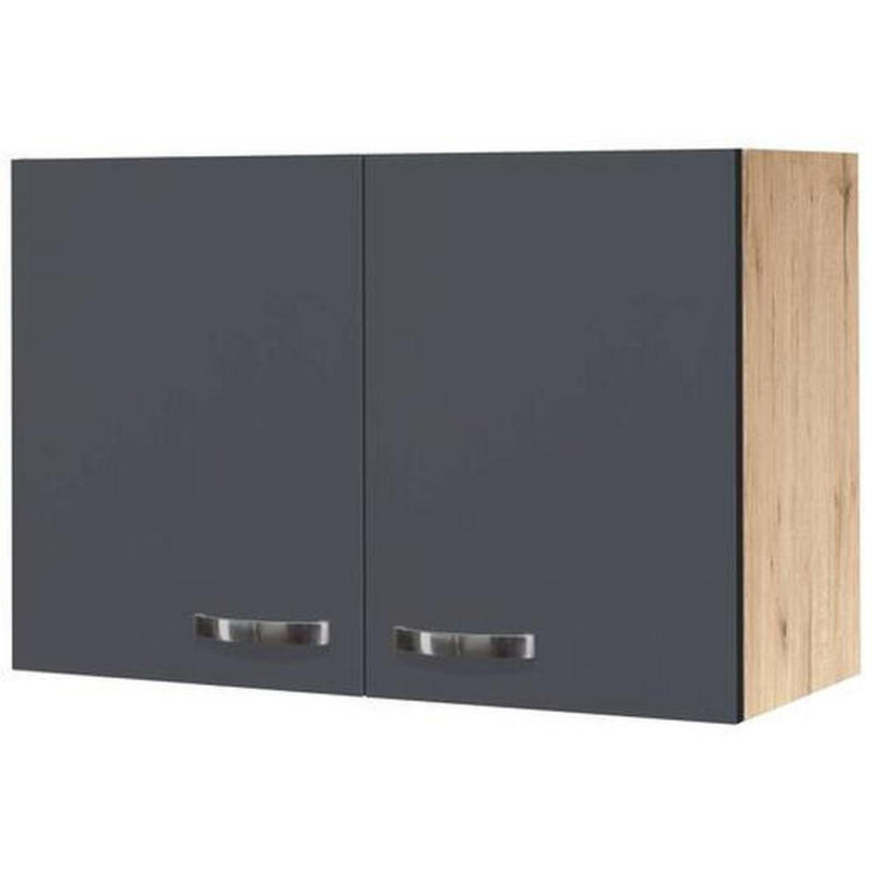 Küchenoberschrank Shadow 80cm Grau/eiche Dekor 2 Drehtüren