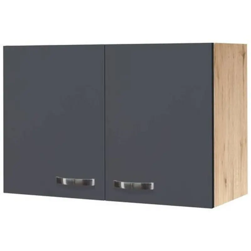 K&uuml;chenoberschrank Shadow 80cm Grau/eiche Dekor 2 Dreht&uuml;ren