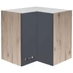 Möbelix Eckoberschrank Shadow B: 60cm Grau/eiche Dekor 2 Drehtüren
