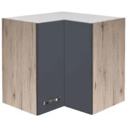Eckoberschrank Shadow B: 60cm Grau/eiche Dekor 2 Dreht&uuml;ren